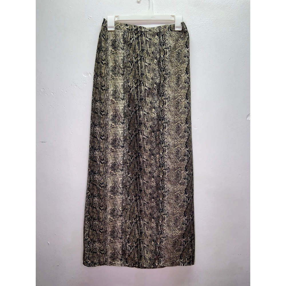 Nasty Gal Collection Snakeskin Maxi Skirt High Slit Animal Print Western MobLuxe